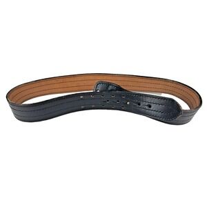 Dutyman 4011U Duty Belt Black‎ Full Grain Leather 4-Row Stitch 52.5"x 2.25"